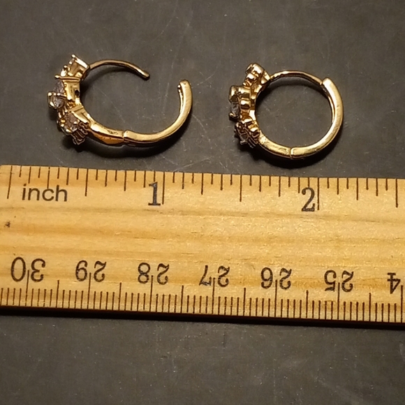 Hope Drop Earring Elephant With Zircon Gold Layered/Oro Laminado - Picture 10 of 15